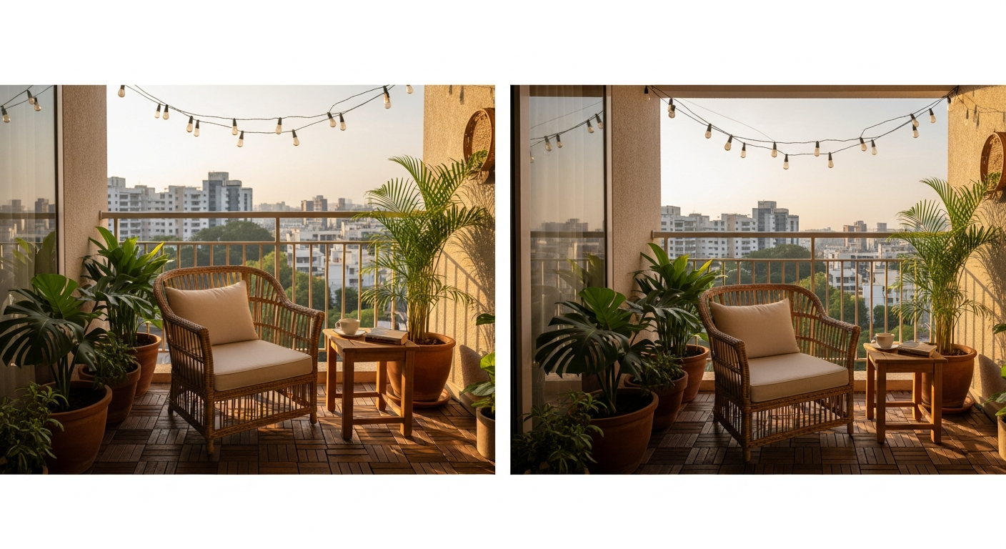 Small Balcony Design Ideas for 2BHK Flats