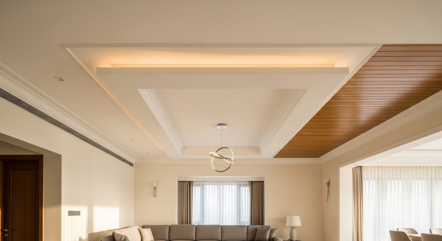 False Ceiling Designs for Living Room — 15 Ideas